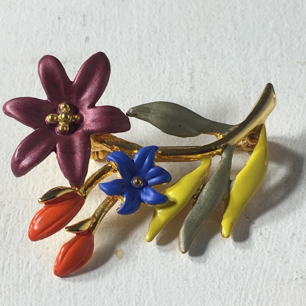 Vintage Multicolored Flower Brooch/Pin